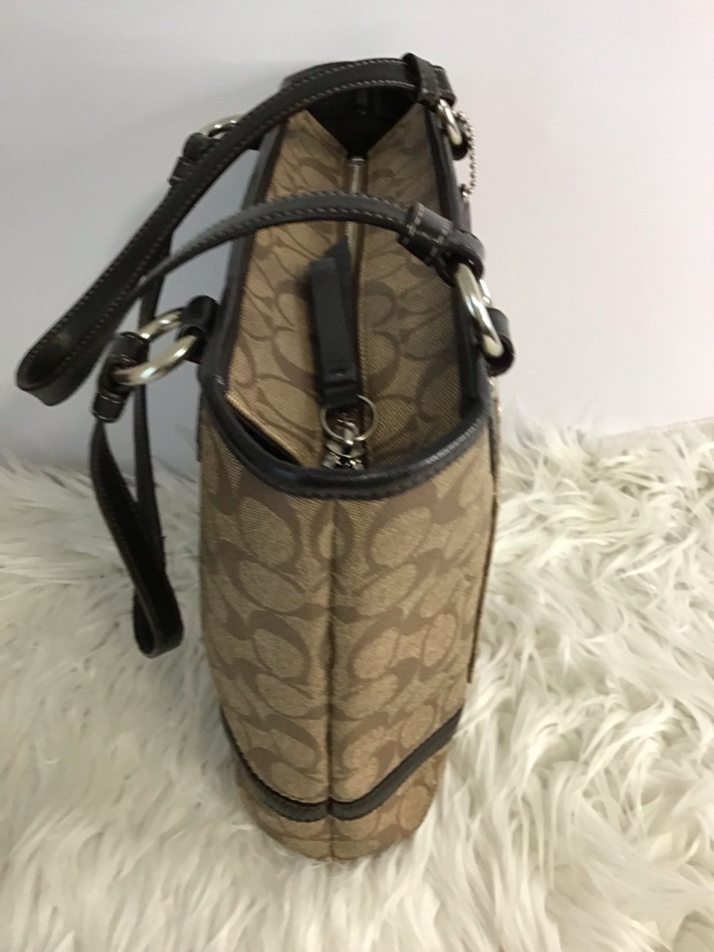 Coach Peyton Signature Logo Heritage Handbag Tote BrownVintage Y2K - Picture 3 of 16